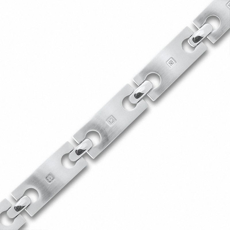 Diamond Accent Bracelet in Stainless Steel - 8.25"