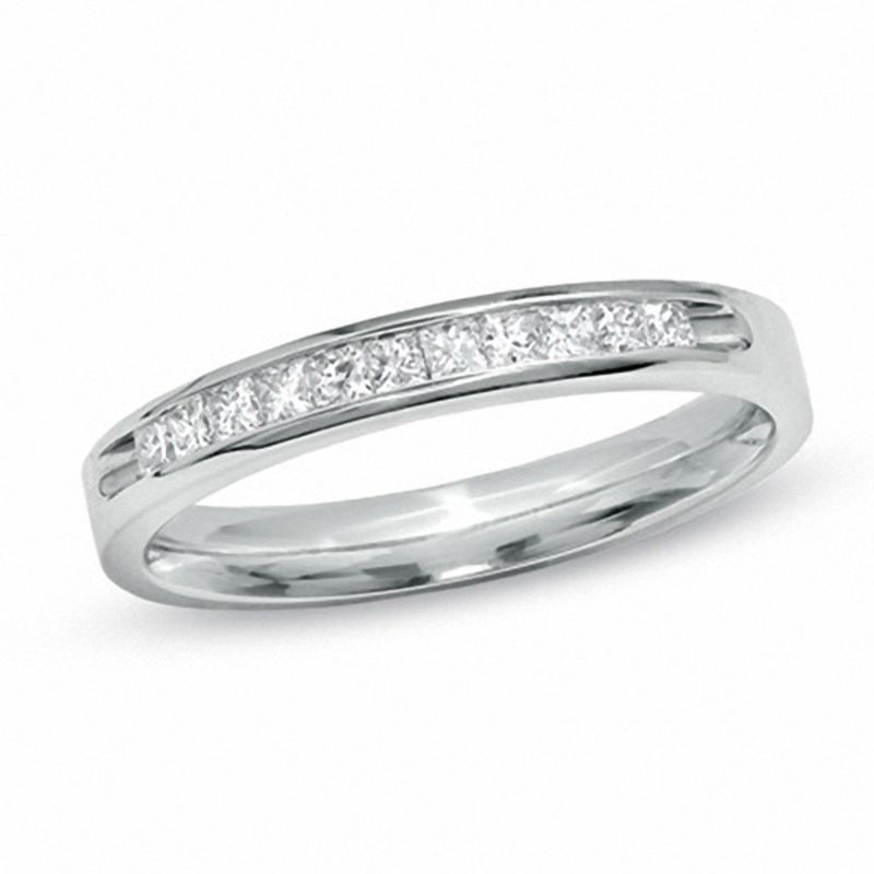 CT. T.W. Princess-Cut Diamond Wedding Band in 14K White Gold