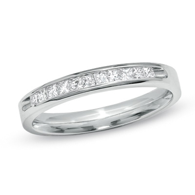 Main Image 1 of 0.25 CT. T.W. Princess-Cut Diamond Wedding Band in 14K White Gold