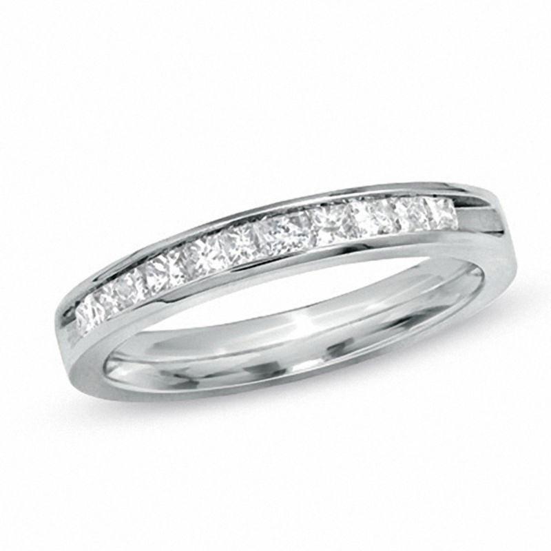 Ladies' 0.50 CT. T.W. Princess-Cut Diamond Wedding Band in 14K White Gold