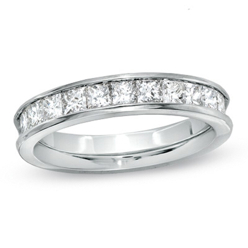 0.99 CT. T.W. Princess-Cut Diamond Wedding Band in 14K White Gold