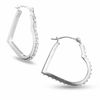 Thumbnail Image 1 of Diamond Fascination™ Small Heart Hoop Earrings in 14K White Gold