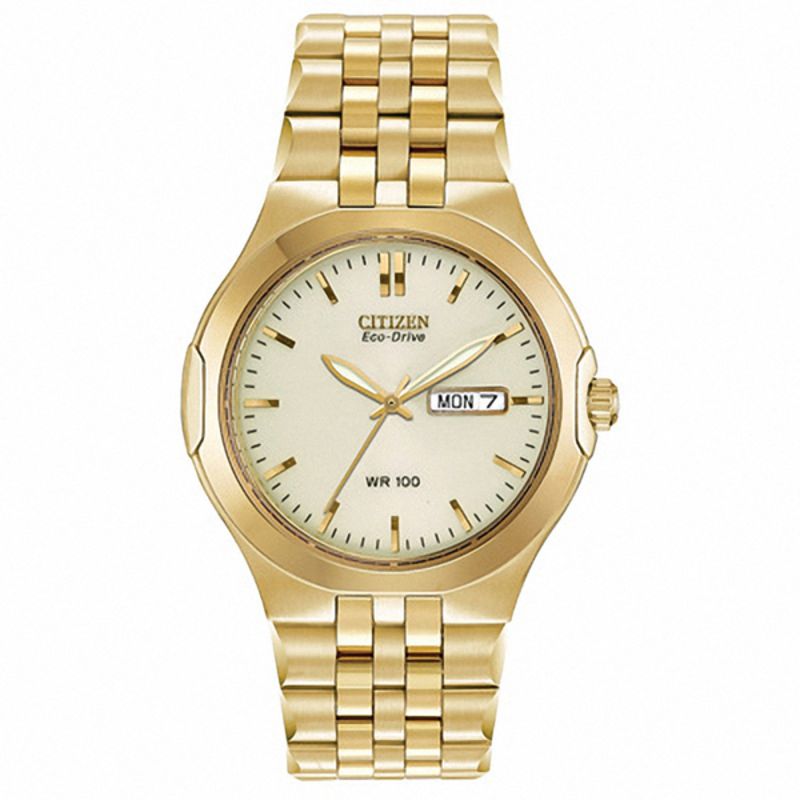 Men's Citizen Eco-Drive Corso Gold-Tone Watch with Champagne Dial (Model: BM8402-54P)
