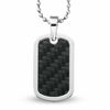 Thumbnail Image 1 of Men's Stainless Steel Dog Tag Pendant with Black Carbon Fibre Accents