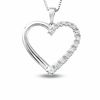 Thumbnail Image 1 of 0.17 CT. T.W. Journey Diamond Heart Pendant in Sterling Silver