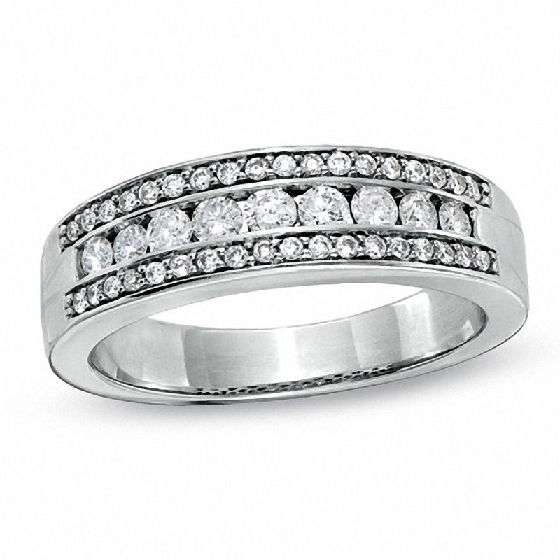 0.50 CT. T.W. Diamond Channel Band in 14K White Gold - Size 7
