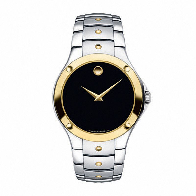 Men's Movado SE™ Two-Tone Stainless Steel Bracelet Watch with Black Dial (Model: 0605910)|Peoples Jewellers