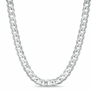 Men's 11.0mm Curb Chain Necklace in Sterling Silver - 22"