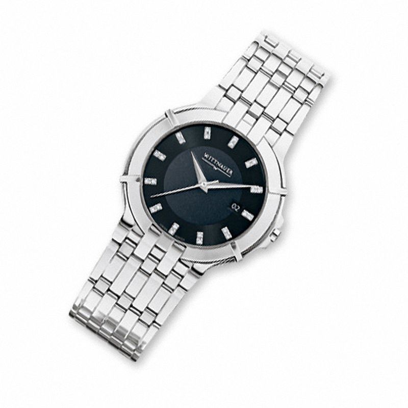 Main Image 1 of Men's Wittnauer Warwick Diamond Accent Watch with Black Dial (Model: 10D009)