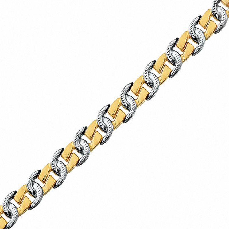 Main Image 1 of 10K Two-Tone Gold Horseshoe Link Bracelet