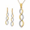 Thumbnail Image 1 of 10K Two-Tone Gold Twine Pendant and Earrings Set