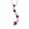 Thumbnail Image 1 of Journey Lab-Created Ruby and White Sapphire Curve Pendant in 10K White Gold