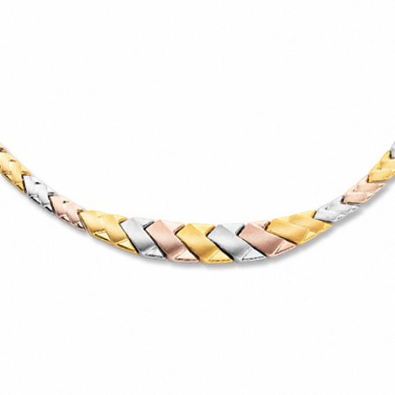 10K Tri-Colour Gold Stampato Necklace