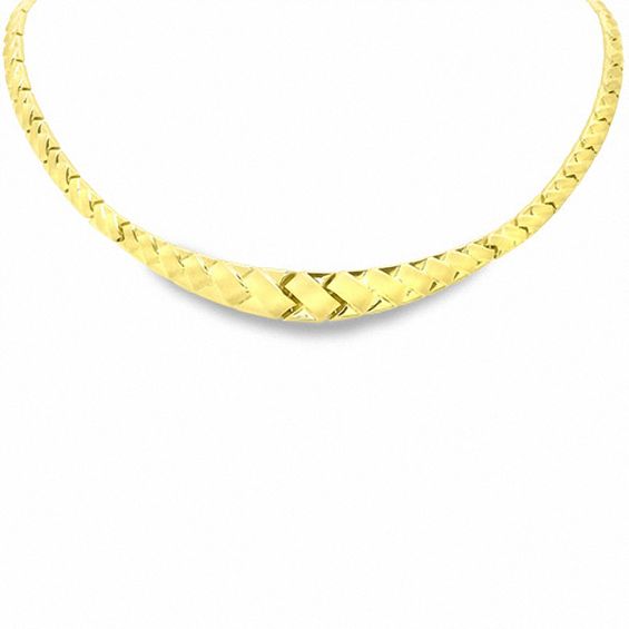 Graduated Stampato Necklace in 10K Gold - 17"