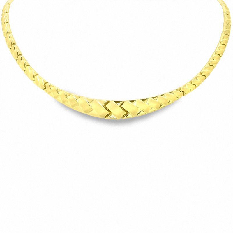 Graduated Stampato Necklace in 10K Gold - 17"