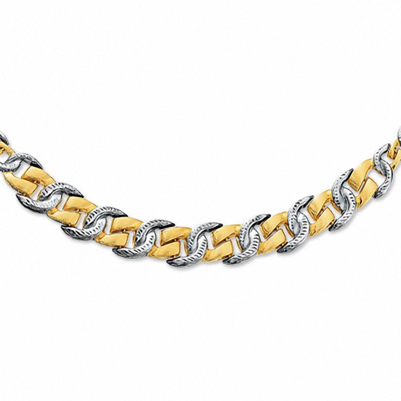 10K Two-Tone Gold Horseshoe Link Necklace