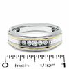 Men's 0.25 CT. T.W. Diamond Five Stone Wedding Band in 10K Two-Tone Gold