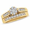 Thumbnail Image 0 of 1.00 CT. T.W. Composite Diamond Flower Bridal Set in 14K Gold