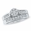 Thumbnail Image 1 of 1.00 CT. T.W. Composite Diamond Flower Bridal Set in 14K White Gold