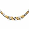 Thumbnail Image 0 of 10K Two-Tone Gold Graduated Stampato Necklace