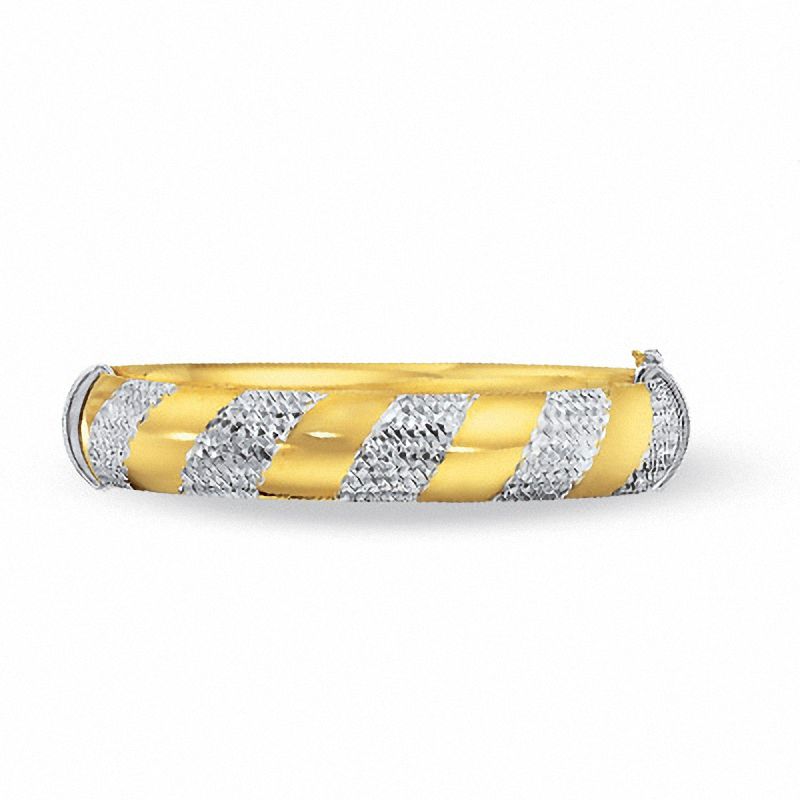 Peoples Jewellers 14K Gold and Sterling Silver 14.0mm Candy Cane Bangle Yorkdale Mall