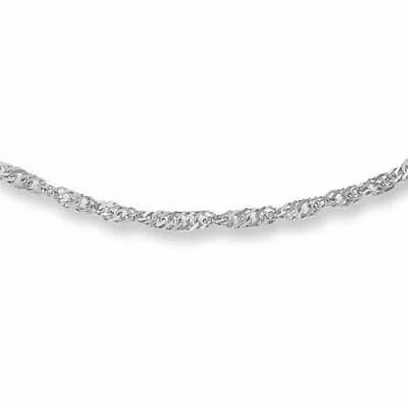 030 Gauge Singapore Chain Necklace in 14K White Gold - 20"