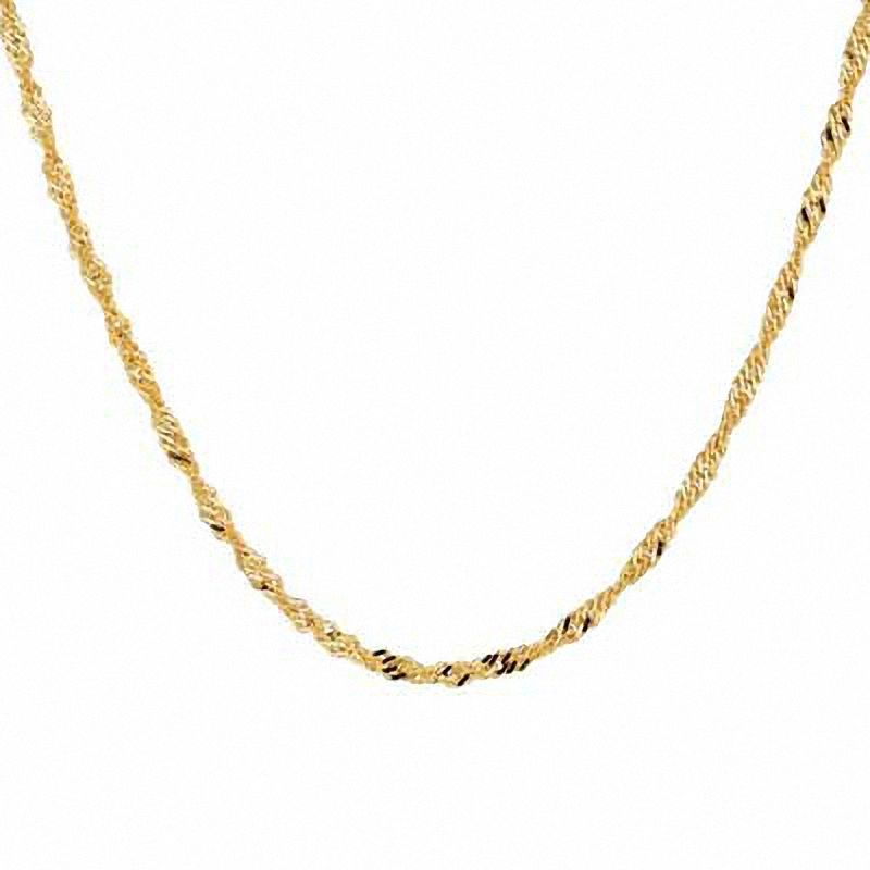 Main Image 1 of 030 Gauge Singapore Chain Necklace in 14K Gold - 20"