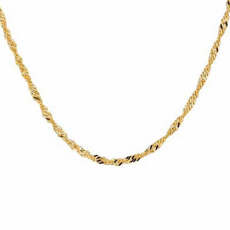 Main Image 1 of 030 Gauge Singapore Chain Necklace in 14K Gold - 16"