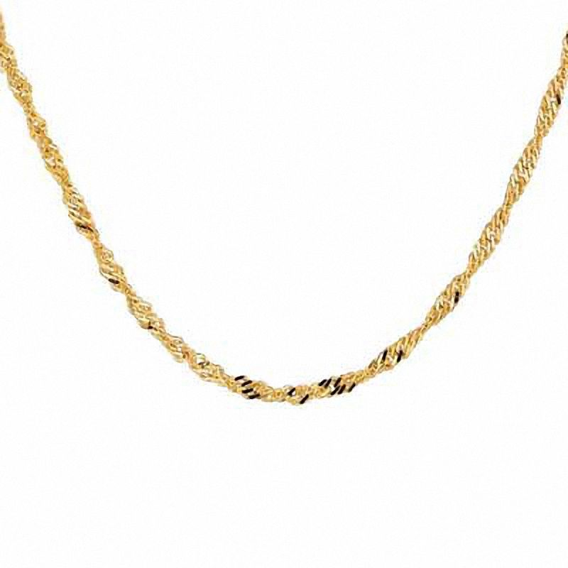 Main Image 1 of 030 Gauge Singapore Chain Necklace in 14K Gold