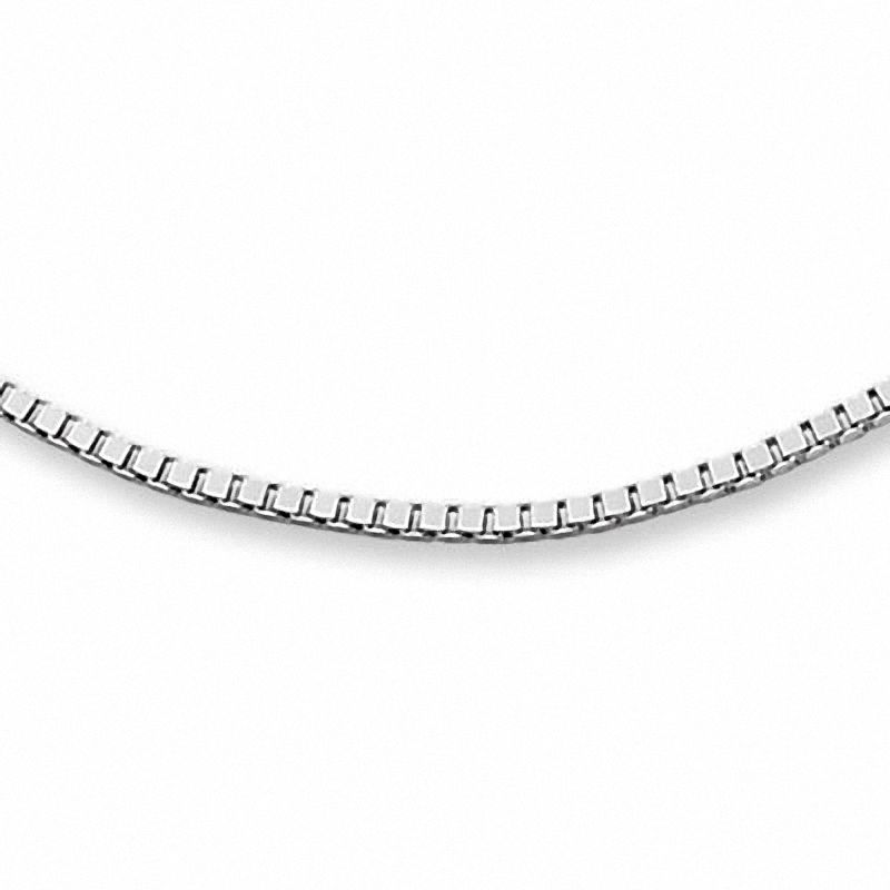 Ladies' 0.85mm Box Chain Necklace in 14K White Gold - 16"