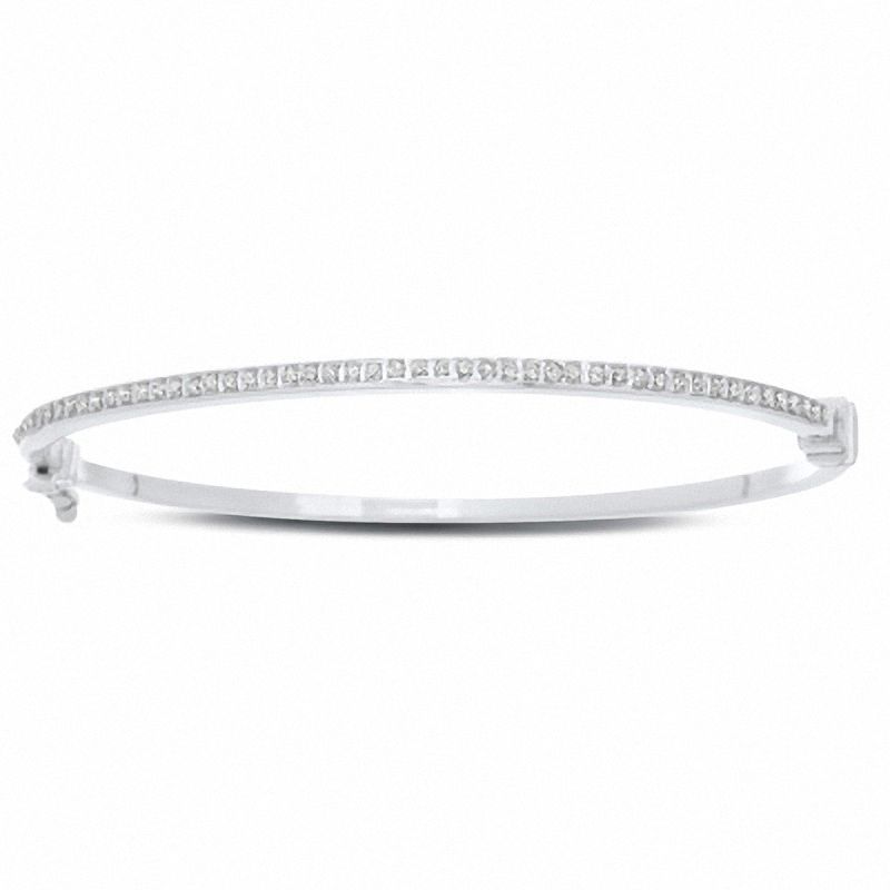 Ladies' Diamond Bangle in 14K White Gold|Peoples Jewellers