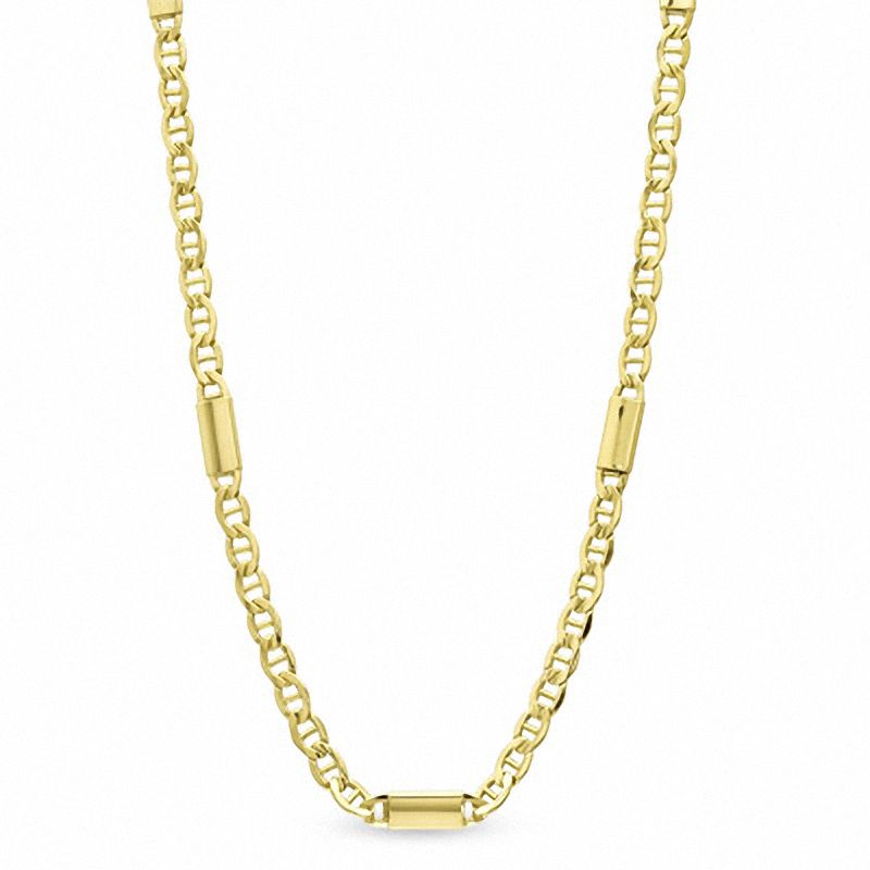 Men's 5.75mm Mariner Bar Chain Necklace in 10K Gold - 22"|Peoples Jewellers