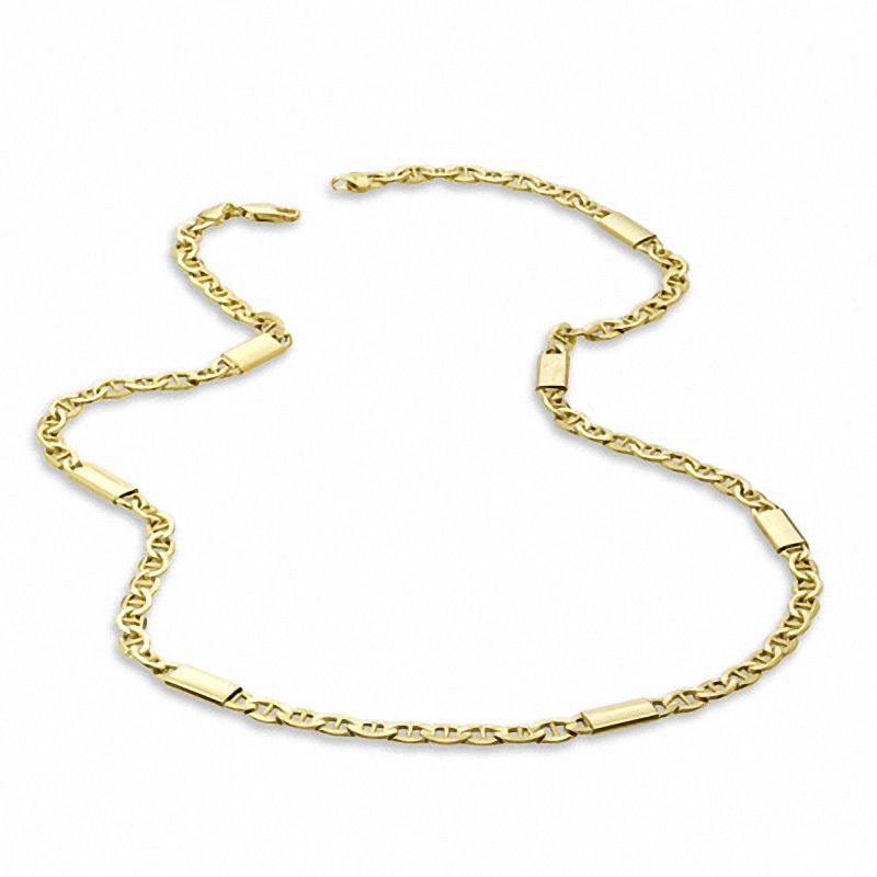 Men's 5.75mm Mariner Bar Chain Necklace in 10K Gold - 22"|Peoples Jewellers