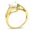 Thumbnail Image 2 of 7.0mm Heart-Shaped Opal and Diamond Ring in 10K Gold