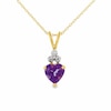 Thumbnail Image 0 of Amethyst Heart Pendant in 14K Gold with Diamond Accents