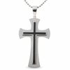 Thumbnail Image 0 of Men's Stainless Steel and Black Resin Gothic Cross Pendant