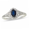 Thumbnail Image 0 of Oval Blue Sapphire Filigree Ring in 10K White Gold with Diamond Accents