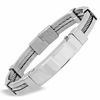 Thumbnail Image 1 of Men's Grey Stainless Steel Cable Cuff Bracelet