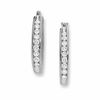 Thumbnail Image 0 of 0.25 CT. T.W. Channel-Set Diamond Oval Hoop Earrings in 10K White Gold