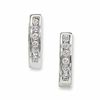 Thumbnail Image 0 of 0.50 CT. T.W. Diamond Huggie Hoop Earrings in 10K White Gold