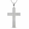 Thumbnail Image 1 of Men's 55mm Stainless Steel Cross Pendant with Diamond Accent