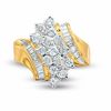 Thumbnail Image 1 of 0.50 CT. T.W. Diamond Cluster Waterfall Ring in 10K Gold
