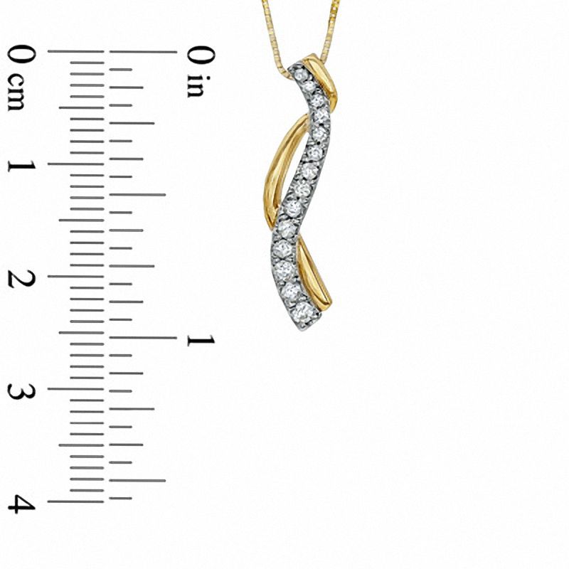 Main Image 2 of 0.25 CT. T.W. Journey Diamond Vine Pendant in 14K Two-Tone Gold