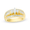 1.00 CT. T.W. Marquise Diamond Three Stone Engagement Ring in 14K Gold
