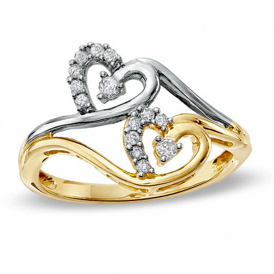 twin heart ring