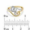 Thumbnail Image 2 of 0.15 CT. T.W. Diamond Twin Heart Vine Ring in 10K Two-Tone Gold