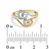 Thumbnail Image 3 of 0.15 CT. T.W. Diamond Twin Heart Vine Ring in 10K Two-Tone Gold