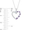 Journey Amethyst and Lab-Created White Sapphire Heart Pendant in 10K White Gold
