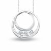 Thumbnail Image 0 of 0.25 CT. T.W. Diamond Three Stone Coiled Circle Pendant in 10K White Gold