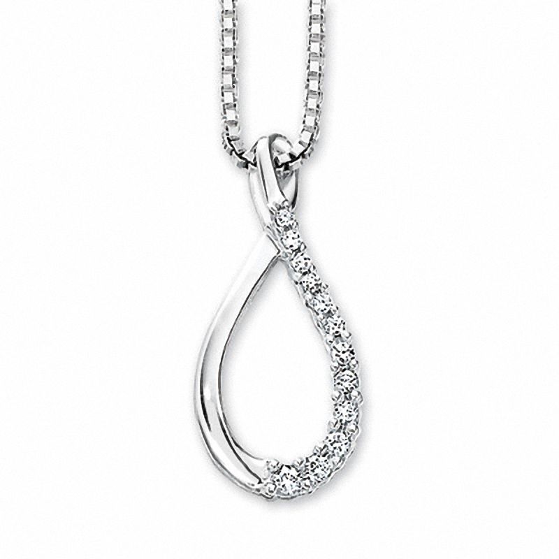0.10 CTW Diamond Accent Infinity Pendant in Sterling Silver